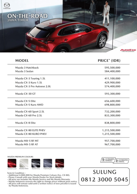 Pricelist Harga Mazda Surabaya Terbaru 2026
